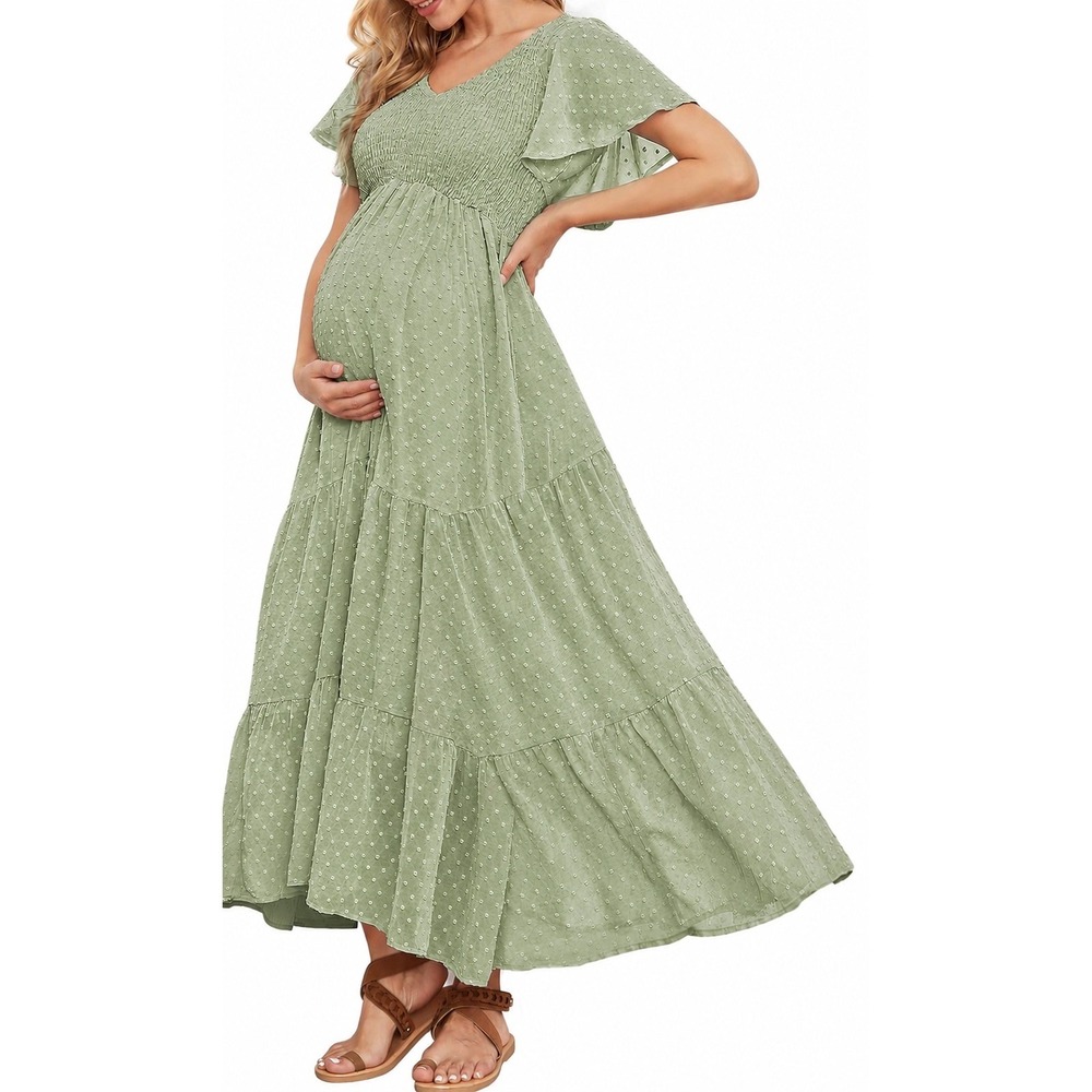 Dotted Texture Smocked Dress